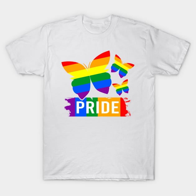 Rainbow Butterflies - Lgbt Pride T-Shirt by dnlribeiro88